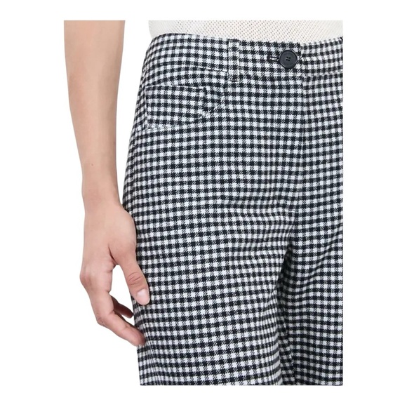THE KOOPLES Check-Pattern Wool-Blend Trousers FR Size 36/US 4 NWT Black/White - Picture 4 of 15